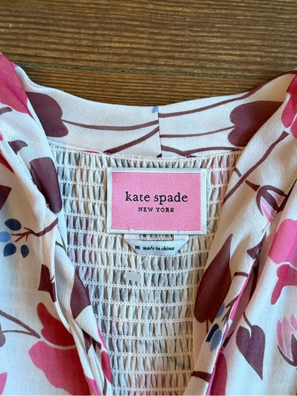 kate spade New York Nouveau Bloom Smocked Dress (M)